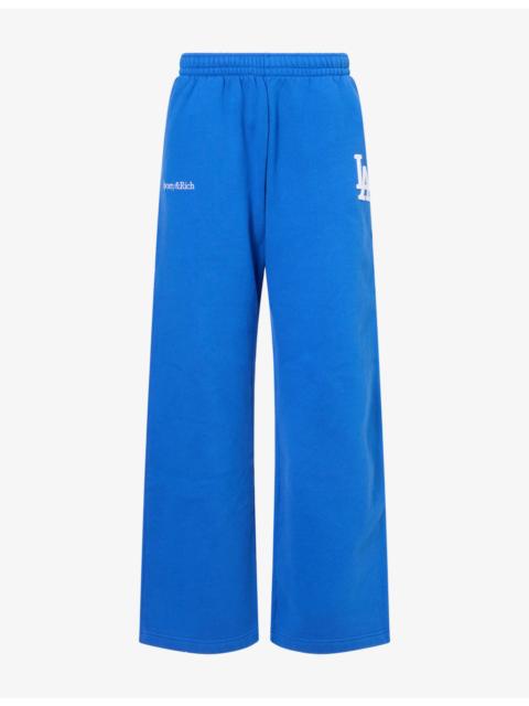 Sporty & Rich LA Serif Wide-Leg Cotton Jogging Bottoms