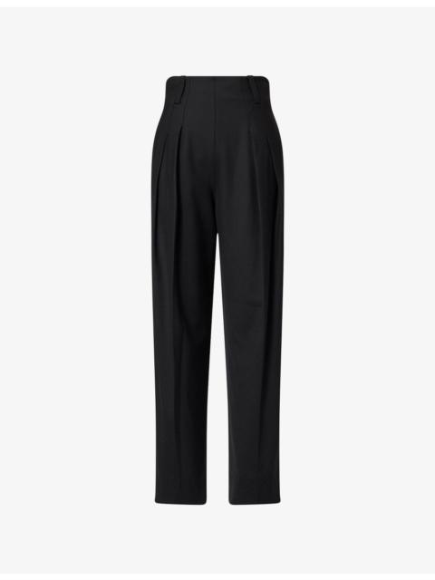 Victoria Beckham Pleated High-Rise Stretch-Woven Trousers