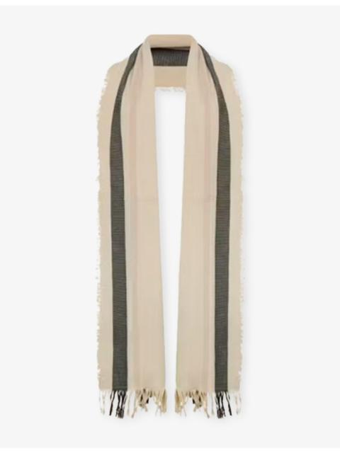 The Row Cadia Striped Cotton and Linen-Blend Scarf
