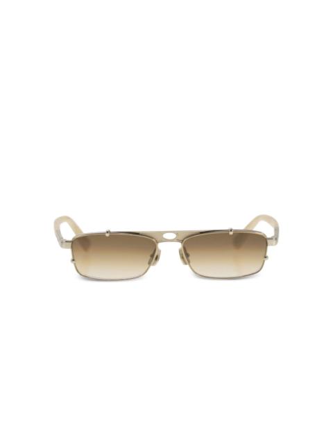 Brunello Cucinelli Paloma double-bridge rectangular sunglasses