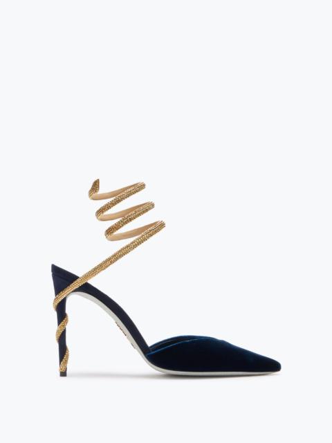 RENE CAOVILLA Margot Deep Blue Slingback Pump 105
