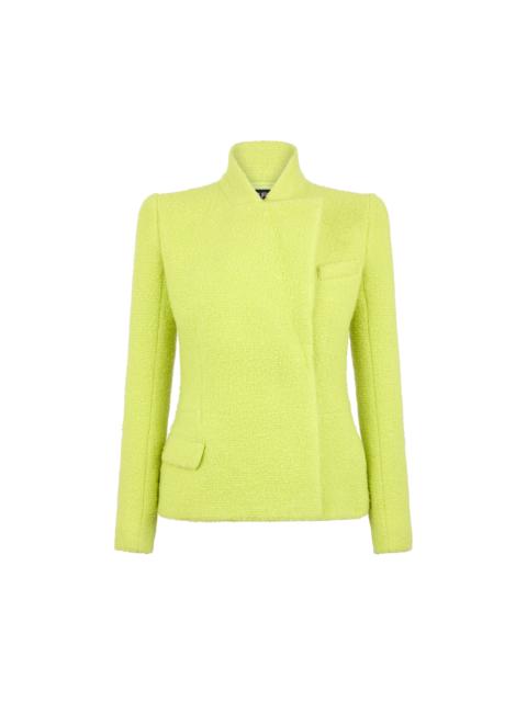 TOM FORD SEQUINED WOOL CASHMERE AND SILK BLEND TWEED WRAP JACKET