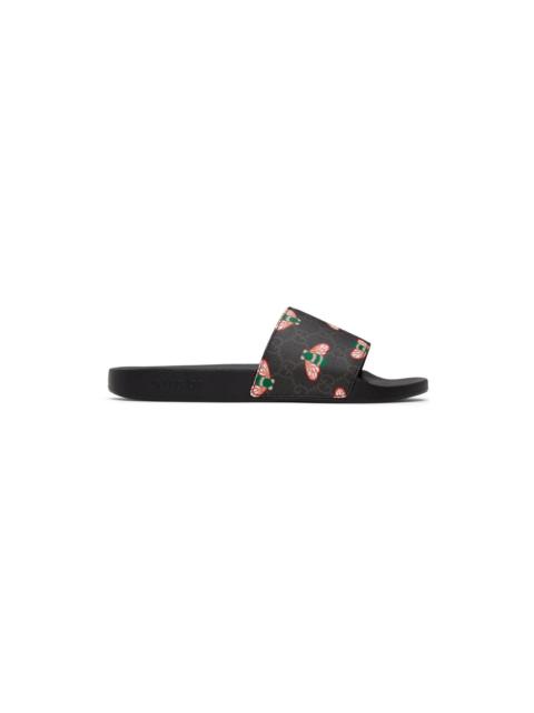 GUCCI GG Supreme bee-print slides