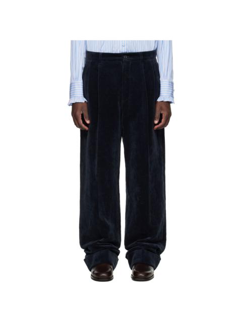 Valentino Navy Pleated Trousers