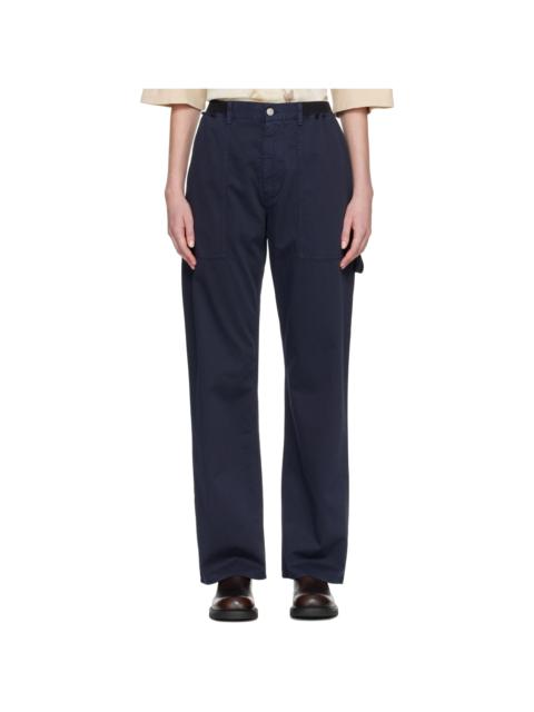 MM6 Maison Margiela Navy Rib-Knit Waist Trousers