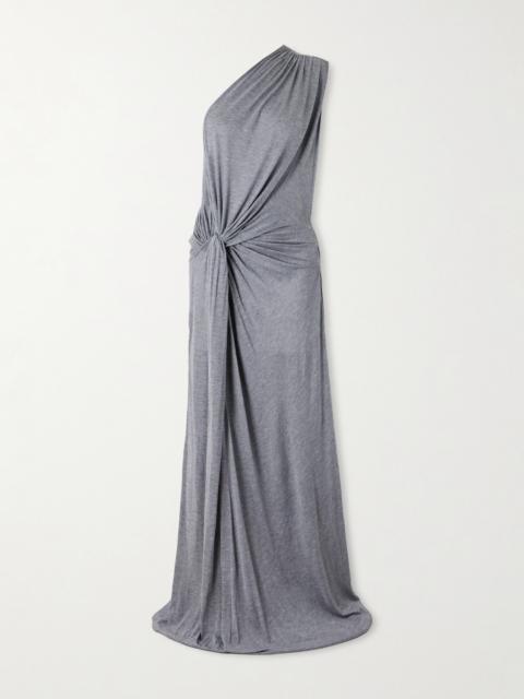 ALEX PERRY One-shoulder Twist-front Draped Jersey Gown