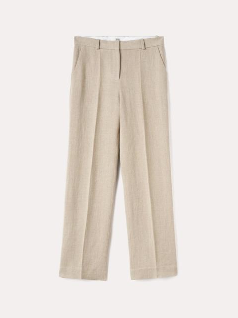 Totême Mid-waist straight trousers wheat mélange