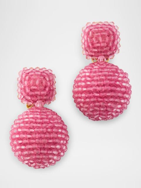Oscar de la Renta Round Beaded Drop Earrings