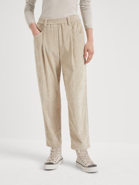 Comfort cotton corduroy baggy trousers