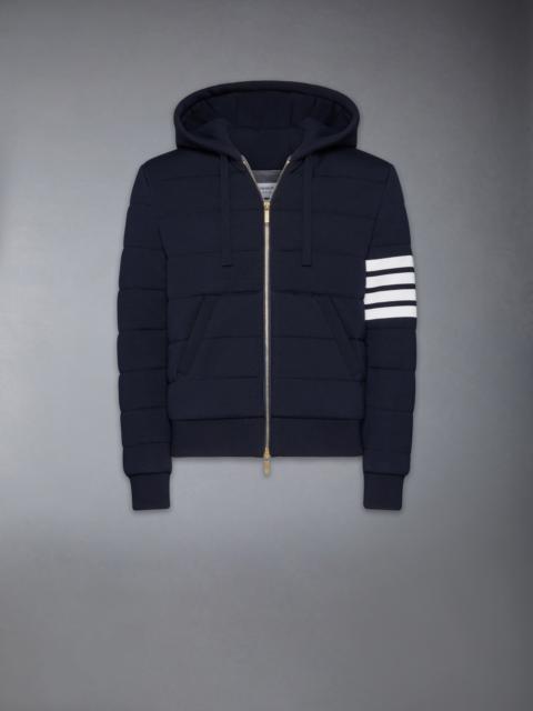 Thom Browne Merino Wool Jersey Stitch Padded 4-Bar Zip up Hoodie