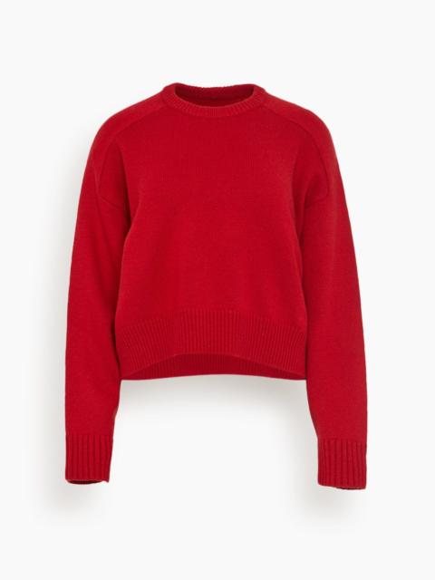 Loulou de Saison Bruzzi Cropped Sweater in Red