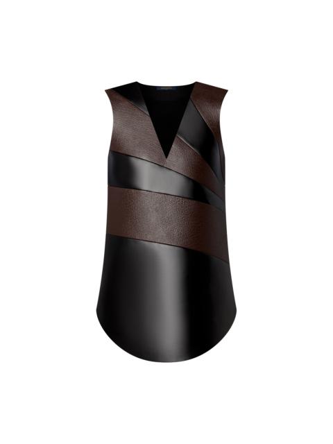 Louis Vuitton Leather Insert V-Neck Dress