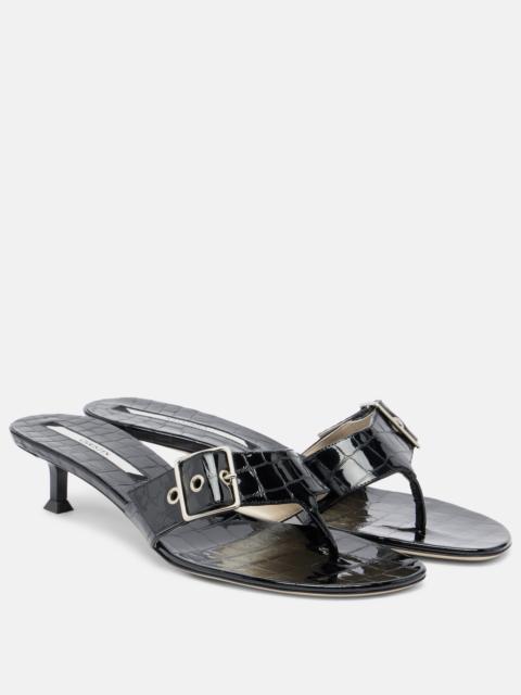 CHRISTEN Helix patent leather thong sandals