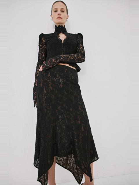 De La Vali FAELA MIDI SKIRT IN BLACK LACE