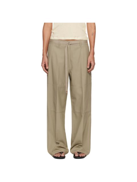 LE17SEPTEMBRE Beige Twill Paneled Trousers
