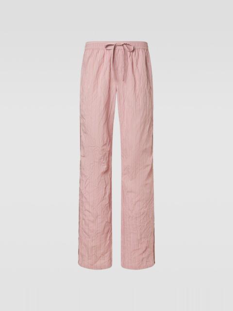 Striped cotton twill wide-leg pants