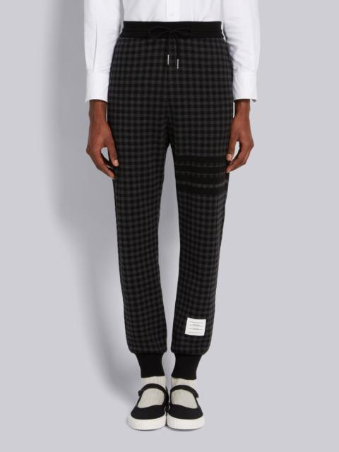 Thom Browne Black Cotton Gunclub Check Jacquard 4-Bar Sweatpants