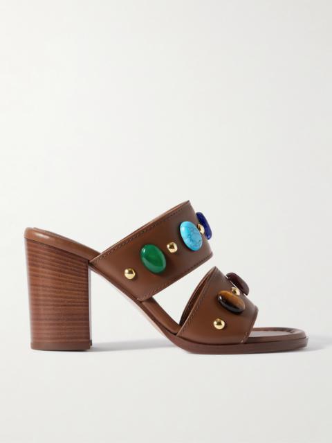 Gianvito Rossi 90 Embellished Leather Sandals