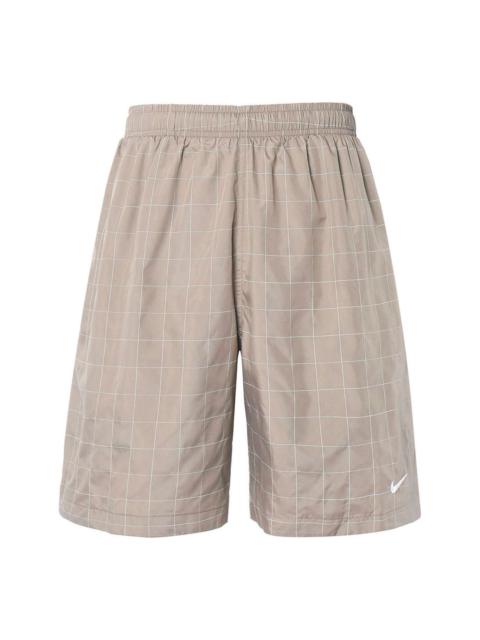 Nike Nike Reflective Loose Plaid Sports Shorts Gray DA1516-040