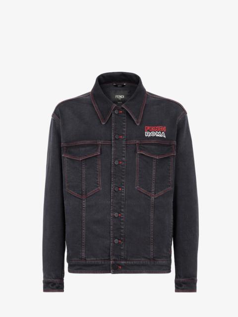 FENDI Oversized jacket with shirt collar and patch pockets on the chest. Unlined. Button closure. Made of 