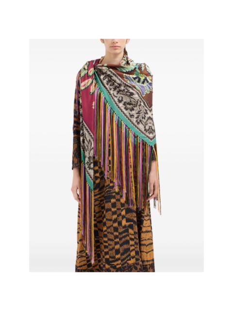 Pierre-Louis Mascia patterned fringed scarf