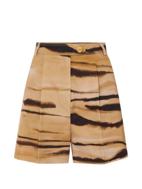 ELISABETTA FRANCHI drill tiger print shorts