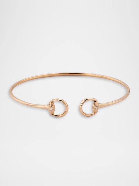 GUCCI Horsebit 18K Diamond Bangle Bracelet