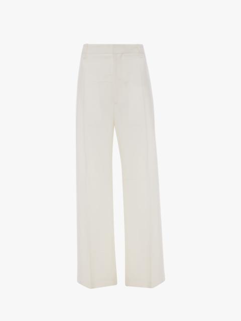 Victoria Beckham Straight Leg Folded Trouser In Off White