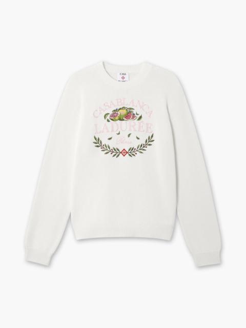CASABLANCA Cream Laduree x Casablanca Crew Neck Jumper