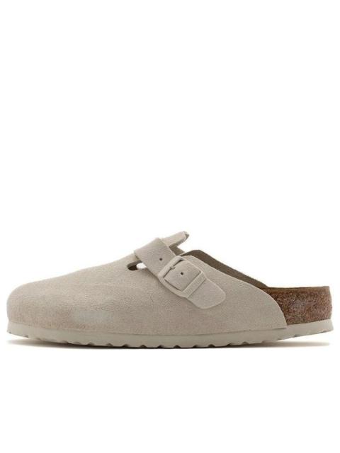 BIRKENSTOCK Birkenstock Boston Suede Leather Sandals 'Antique White' 1024731