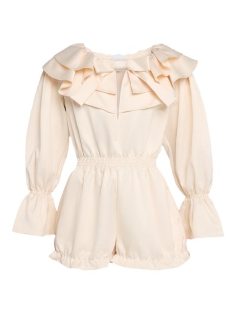 AKNVAS Women's Gemma Long-Sleeve Satin Romper - Cream
