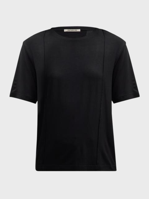 Short-Sleeve Pictuck Creased T-Shirt