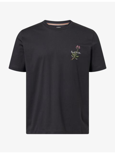 Paul Smith Floral-Embroidered Cotton T-Shirt