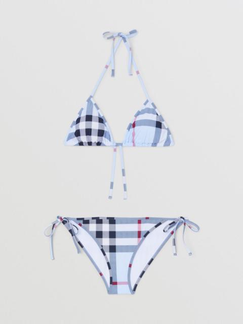 Burberry Check Stretch Nylon Triangle Bikini