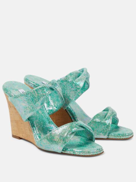 AQUAZZURA Twist leather wedge sandals