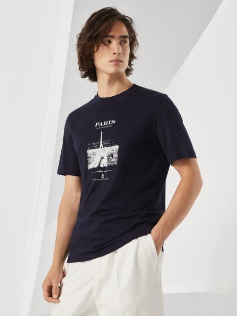 Brunello Cucinelli Cotton jersey Paris T-shirt