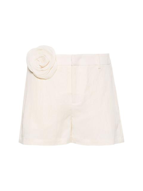 rose-appliquÃ© shorts