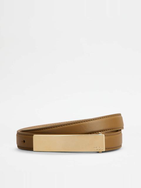 Tod's BELT IN LEATHER - BROWN