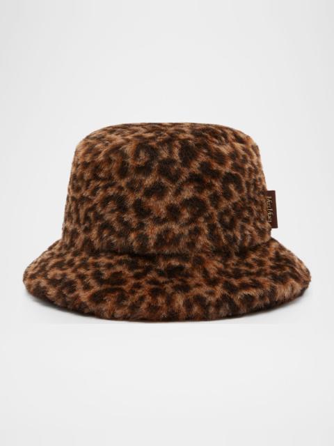 Max Mara Alpaca and Wool Leopard Jacquard Bucket Hat