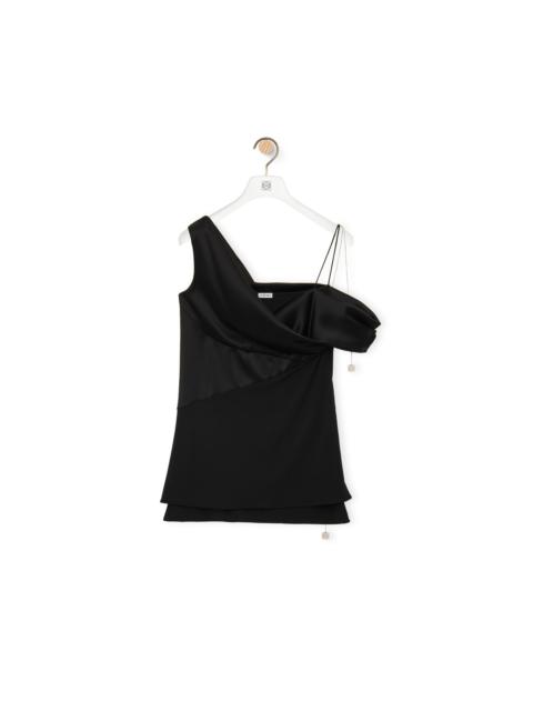 Loewe Draped top in satin and crepe jersey