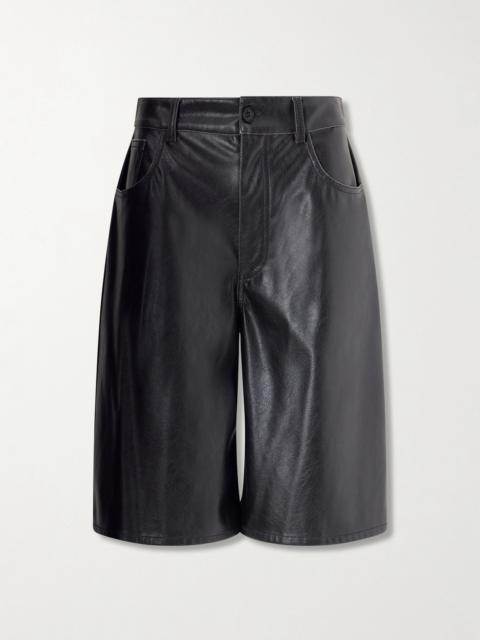MM6 Maison Margiela Leather-effect Knee-length Shorts