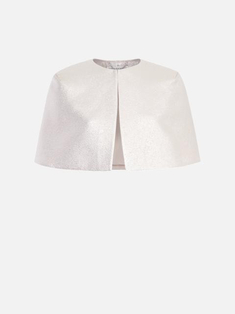 EMILIA WICKSTEAD Domie Cape in Champagne Metallic Cloque