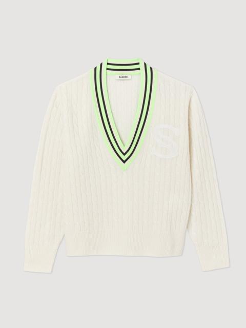 Sandro S patch sweater