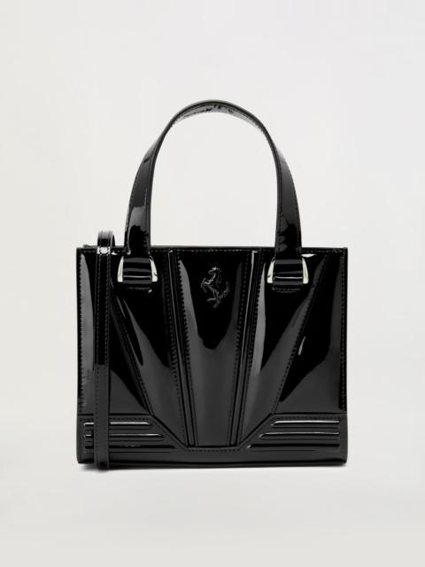 Ferrari Ferrari mini tote GT bag in glossy patent leather with Prancing Horse detail