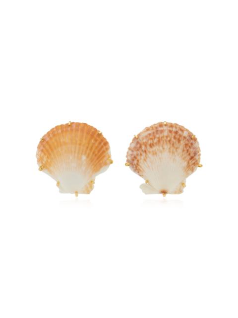 Deryn Shell Earrings orange
