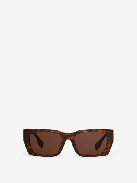 Burberry B Motif Bio-acetate Rectangular Frame Sunglasses