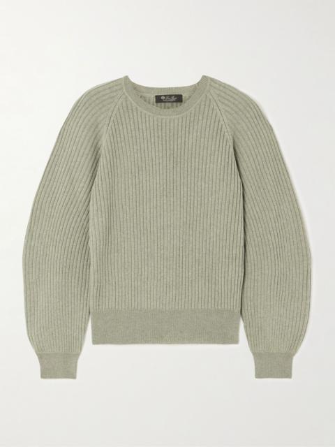 Loro Piana Ribbed cashmere sweater Light green