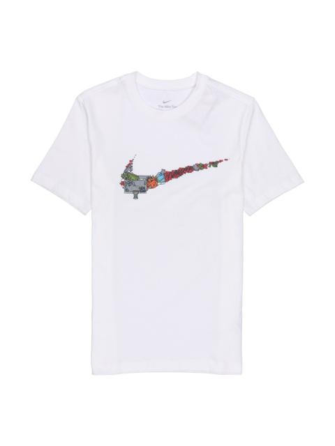 Nike Nike Cartoon Pattern Large Logo Printing Round Neck Casual Short Sleeve White DR1288-100