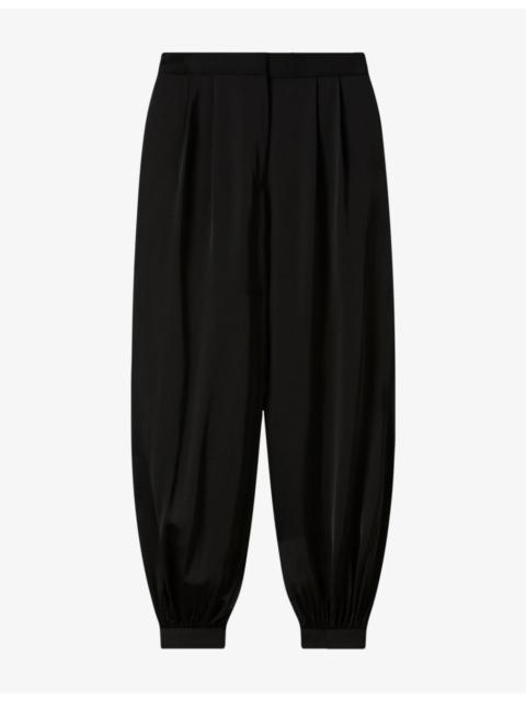 WHISTLES Balloon-Leg High-Rise Satin Trousers