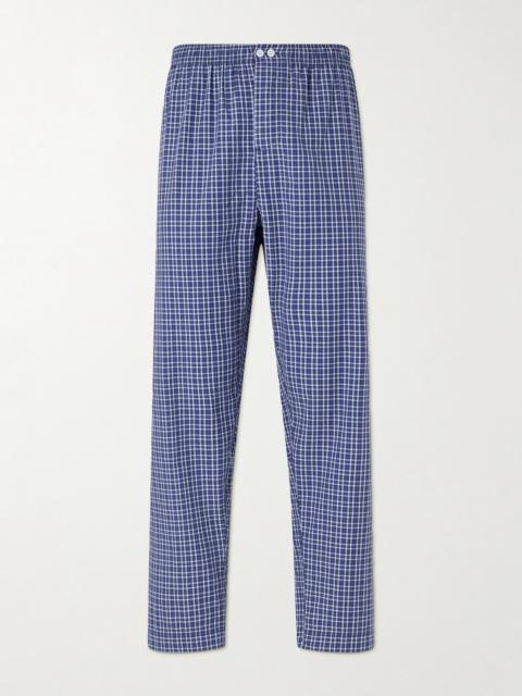 TEKLA Straight-Leg Checked Organic Cotton-Poplin Pyjama Trousers